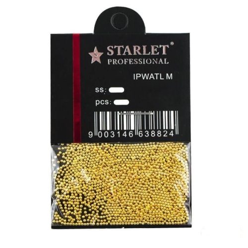 БУЛЬОНКИ ДЛЯ УКРАШЕНИЯ НОГТЕЙ STARLET PROFESSIONAL, ЦВЕТ ЗОЛОТО, В ПАКЕТЕ, 8 Г