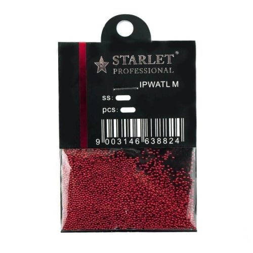 Бульонки для украшения ногтей Starlet Professional, цвет красный, в пакете, 8 г