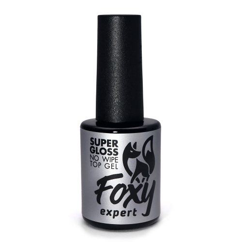 Верхнее покрытие без липкого слоя SUPER GLOSS (No wipe top gel SUPER GLOSS), 10 ml Foxy expert